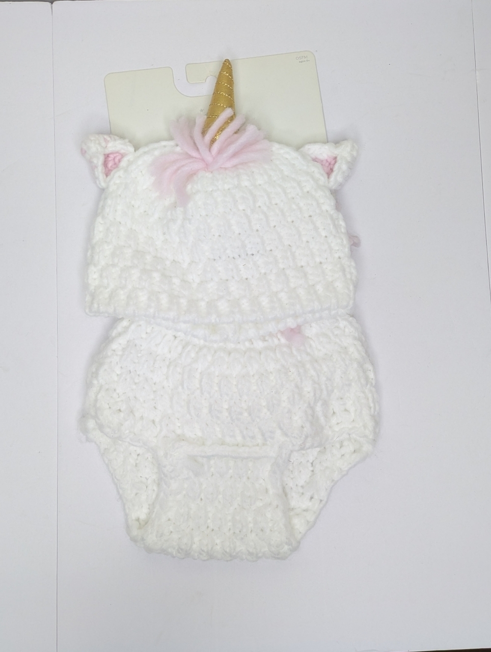 NWT Cloud Island Unicorn Newborn Hat And Diaper Cover